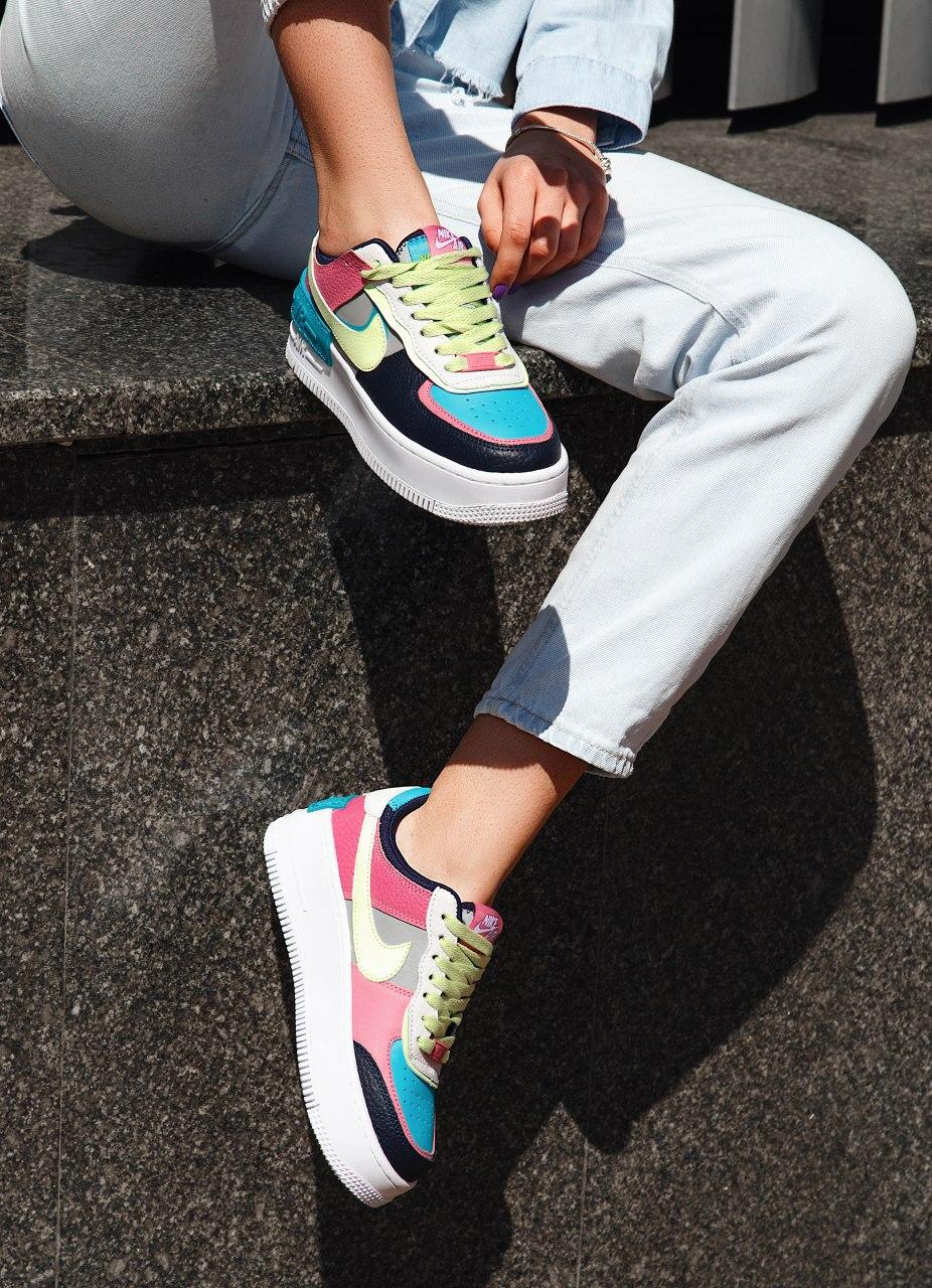 Nike Air Force 1 SHADOW Black Blue Pink Yellow