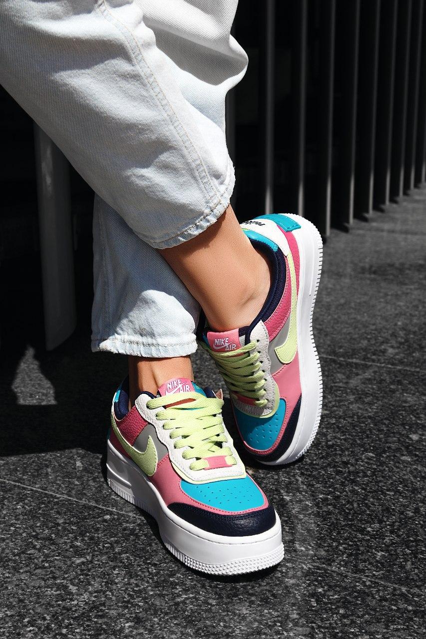 Nike Air Force 1 SHADOW Black Blue Pink Yellow
