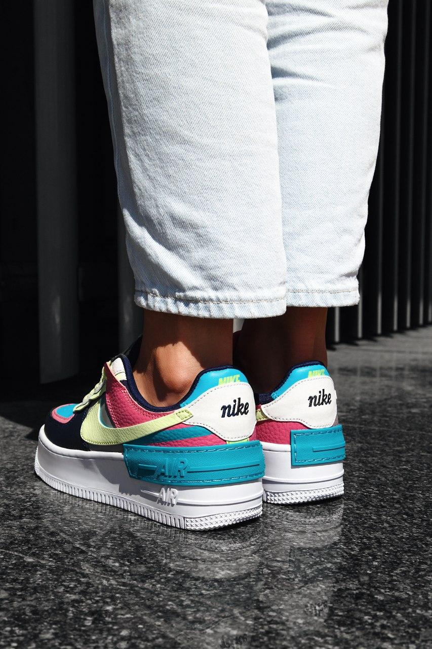 Nike Air Force 1 SHADOW Black Blue Pink Yellow