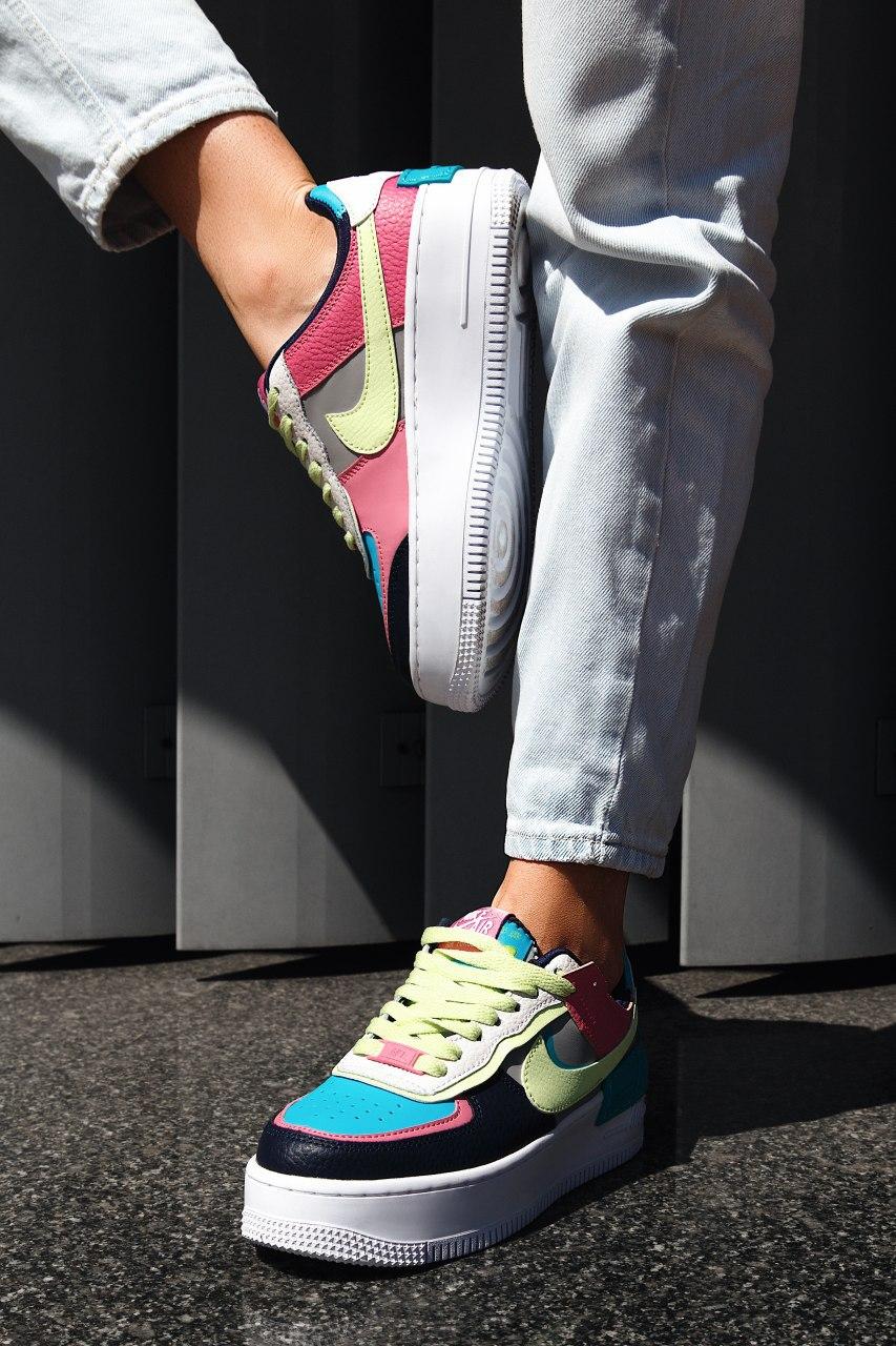 Nike Air Force 1 SHADOW Black Blue Pink Yellow