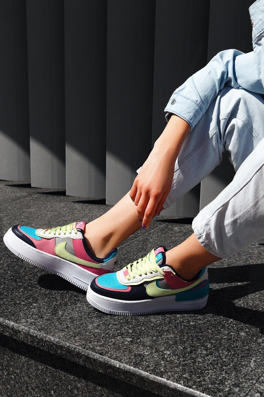 Nike Air Force 1 SHADOW Black Blue Pink Yellow
