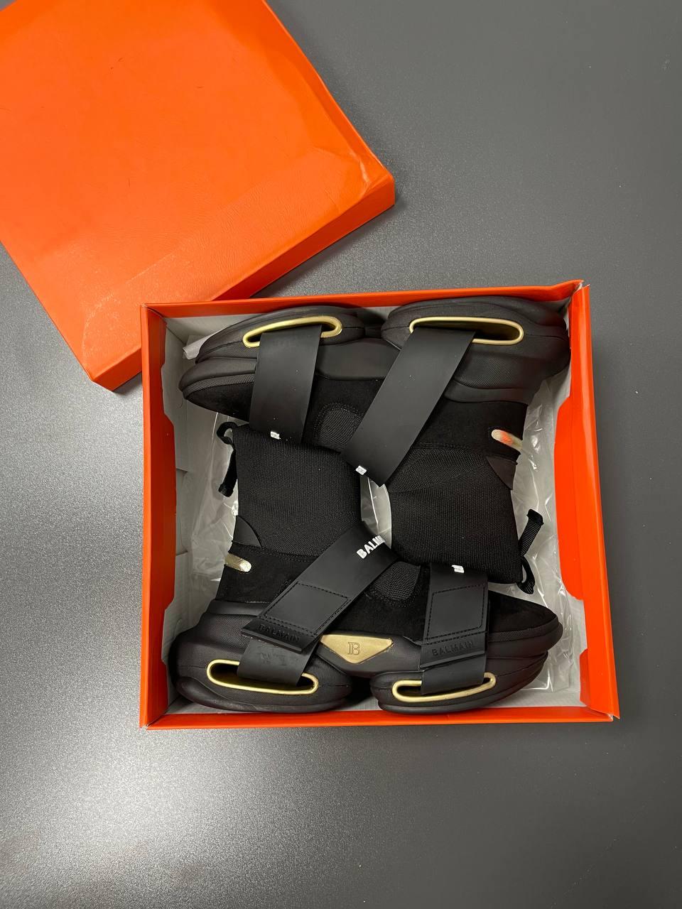 Balmain B-Bold Sneakers Black Gold