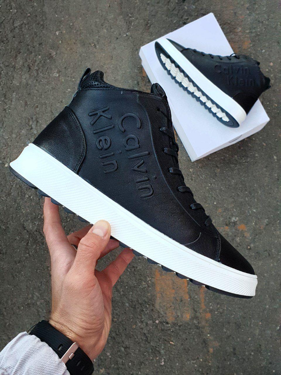 Calvin Klein Boots Winter Leather Black White