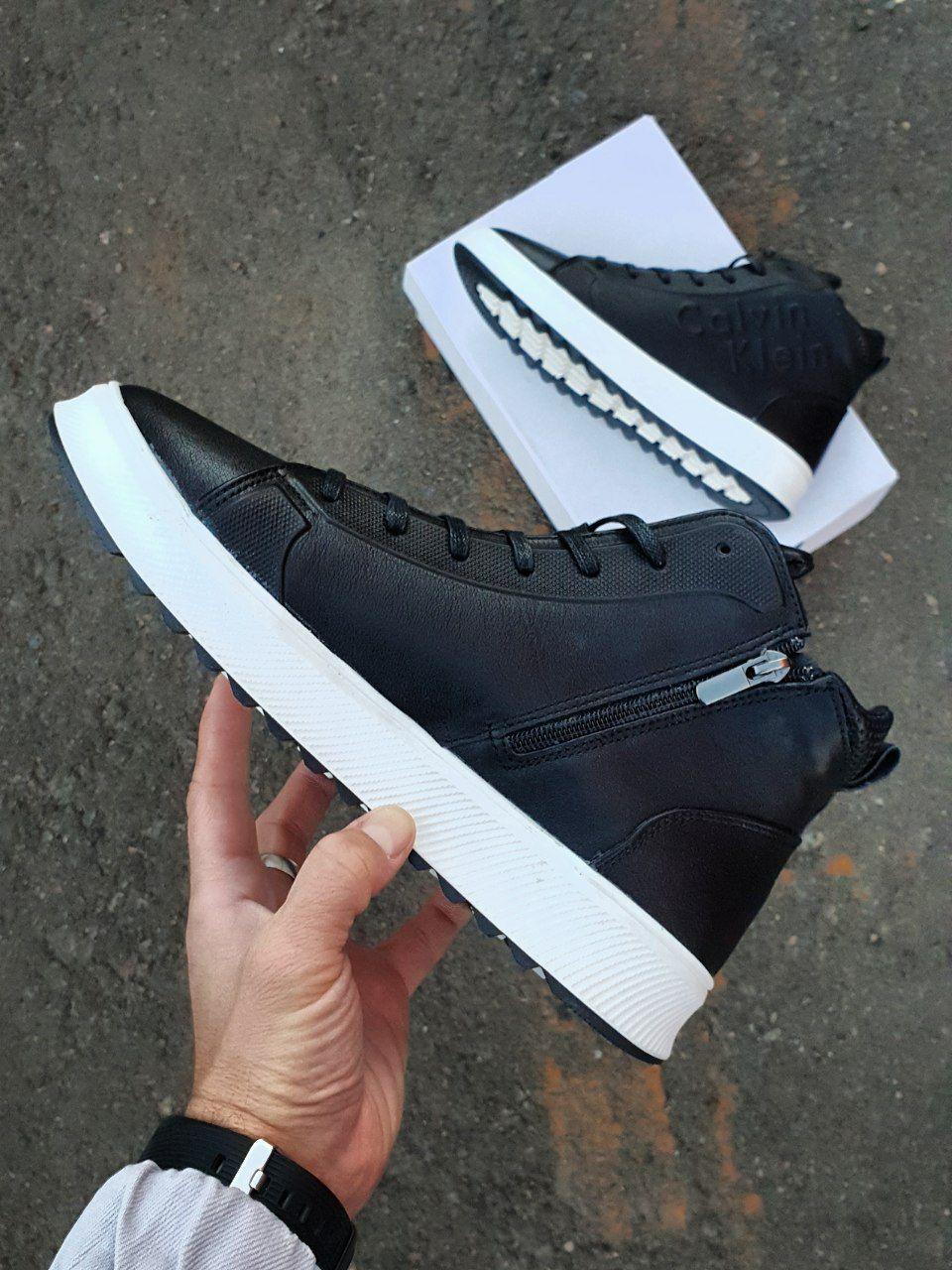 Calvin Klein Boots Winter Leather Black White