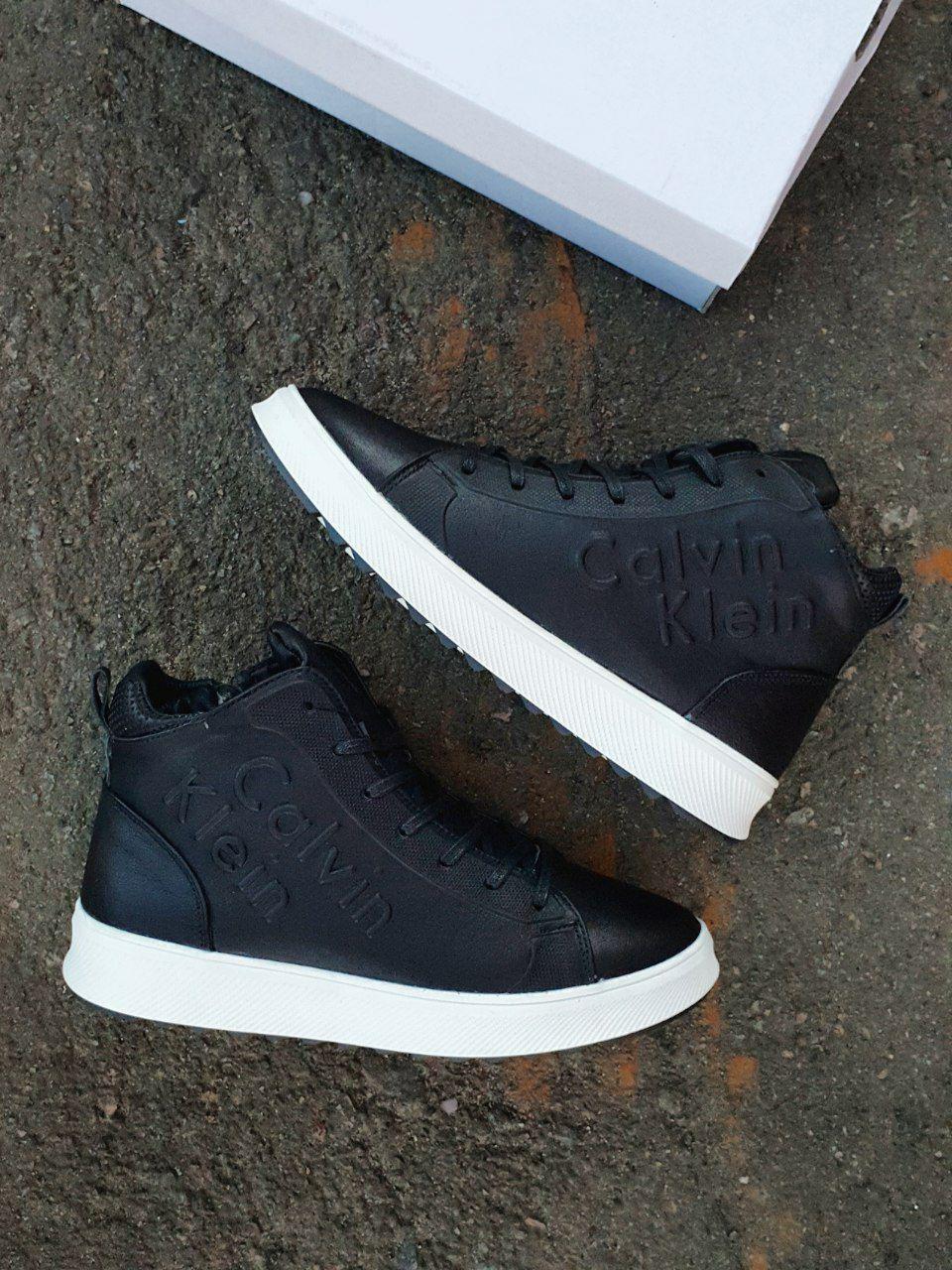 Calvin Klein Boots Winter Leather Black White