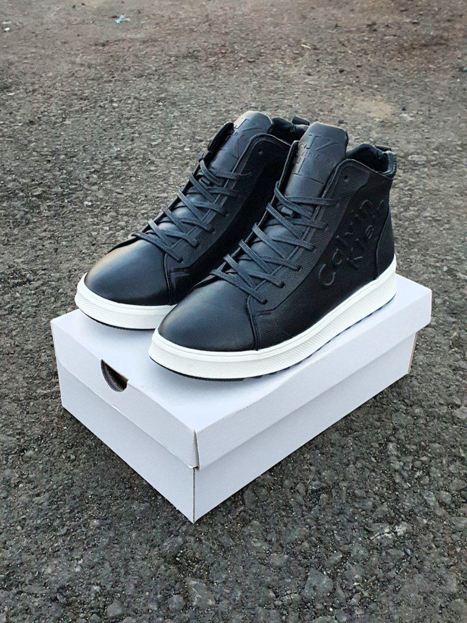Calvin Klein Boots Winter Leather Black White