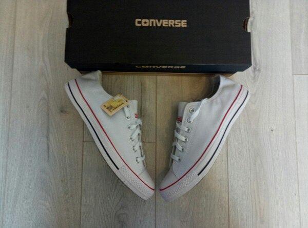 Converse White Black & Red Lines