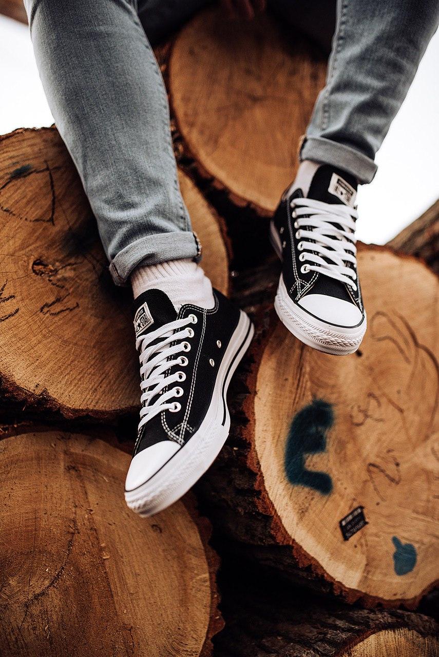 Converse Low Black White Black Line