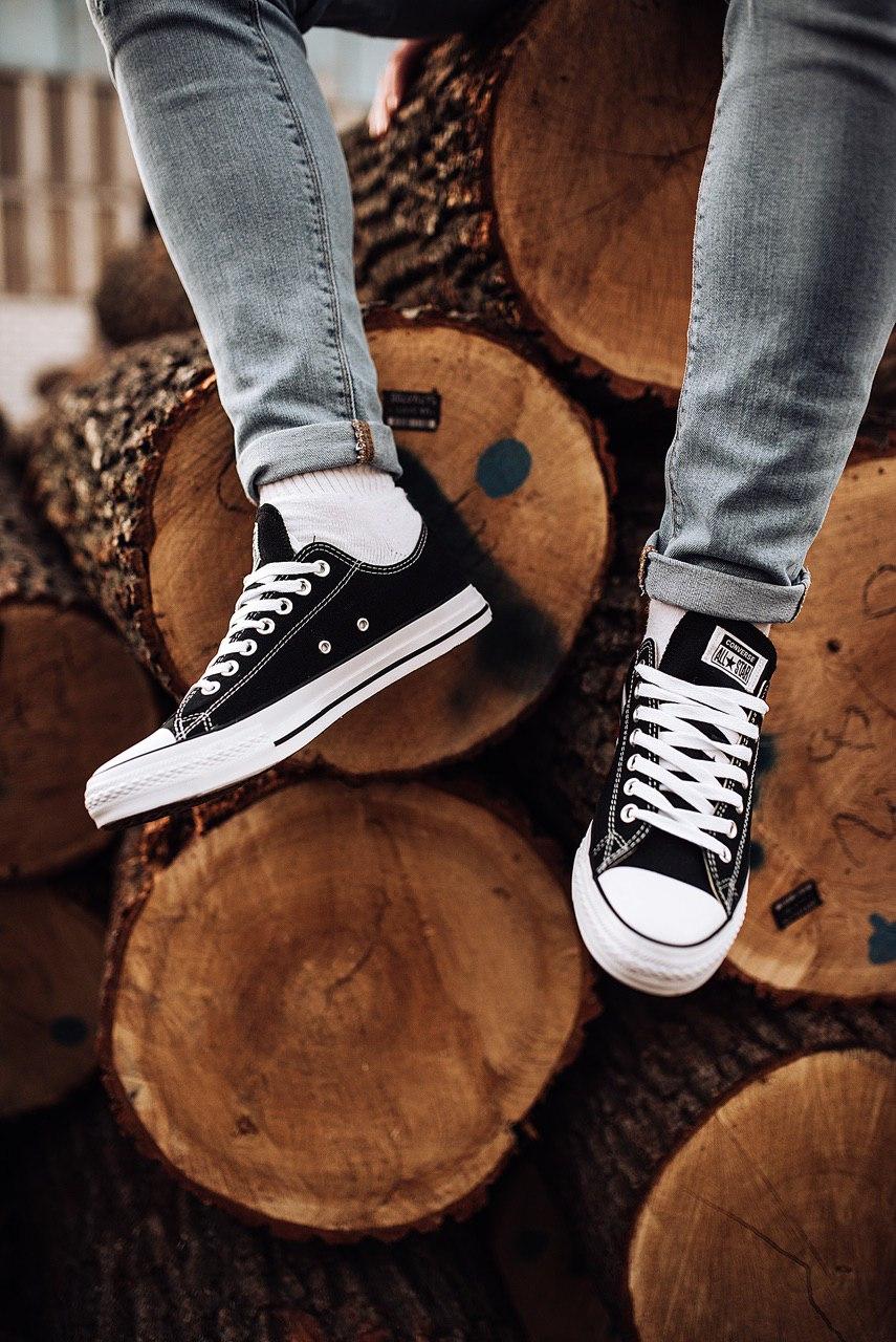 Converse Low Black White Black Line
