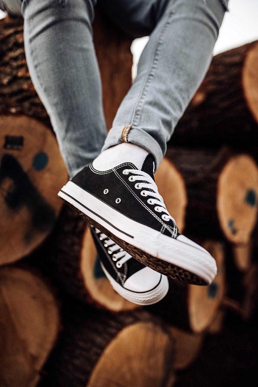Converse Low Black White Black Line