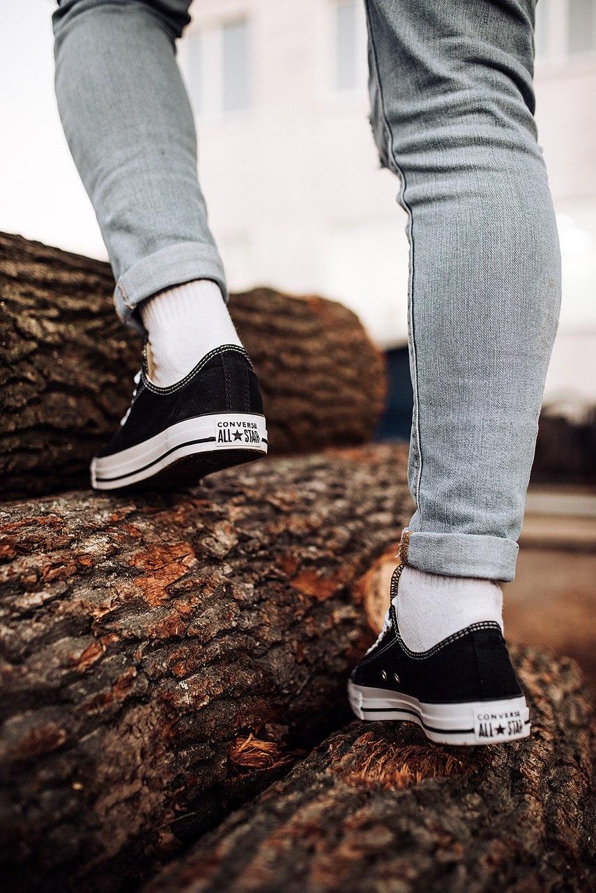 Converse Low Black White Black Line