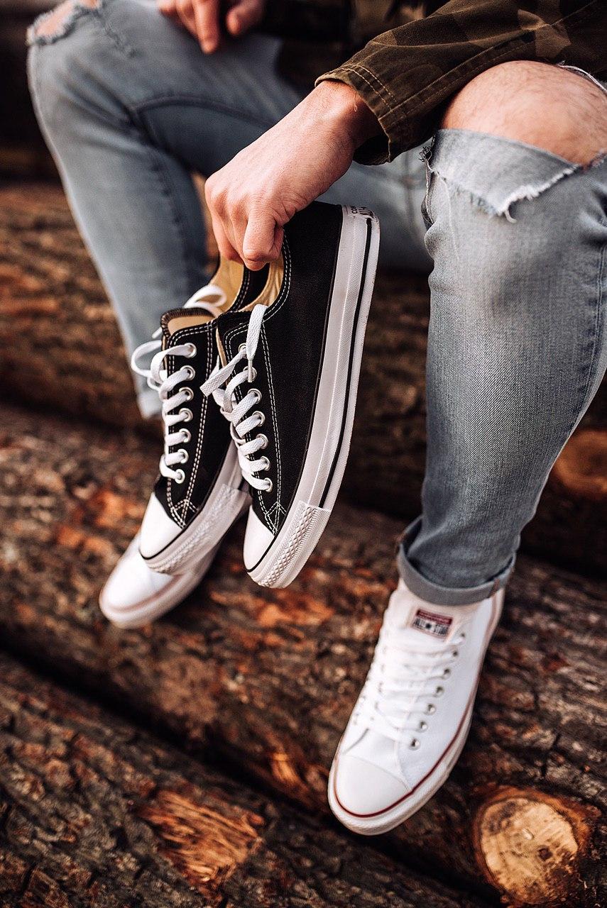 Converse Low Black White Black Line