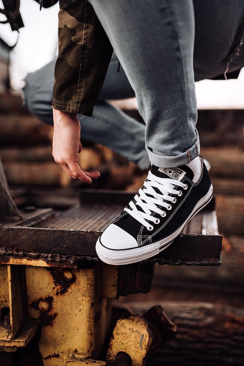 Converse Low Black White Black Line