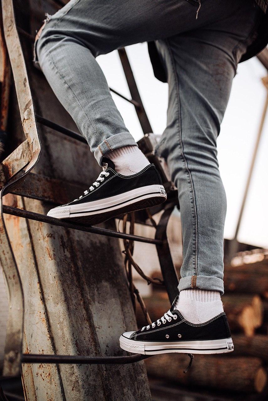 Converse Low Black White Black Line