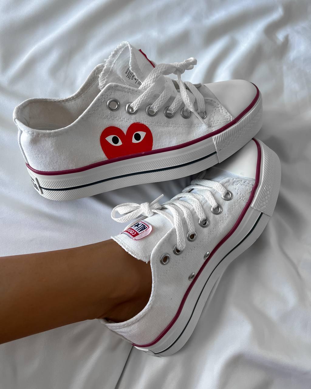 Comme Des Garçons Play White Low