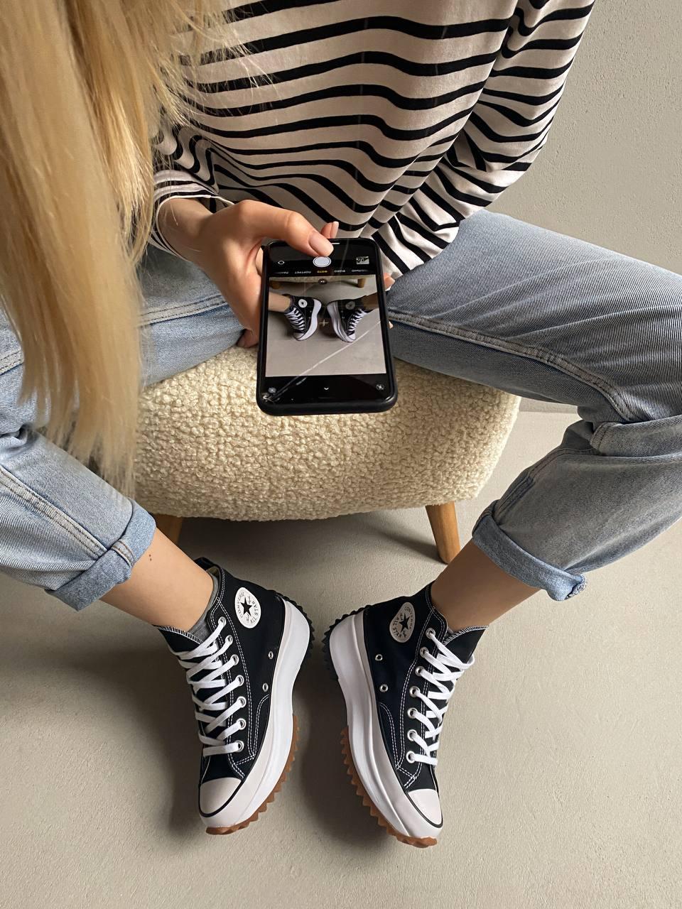 Converse Run Star High Black White