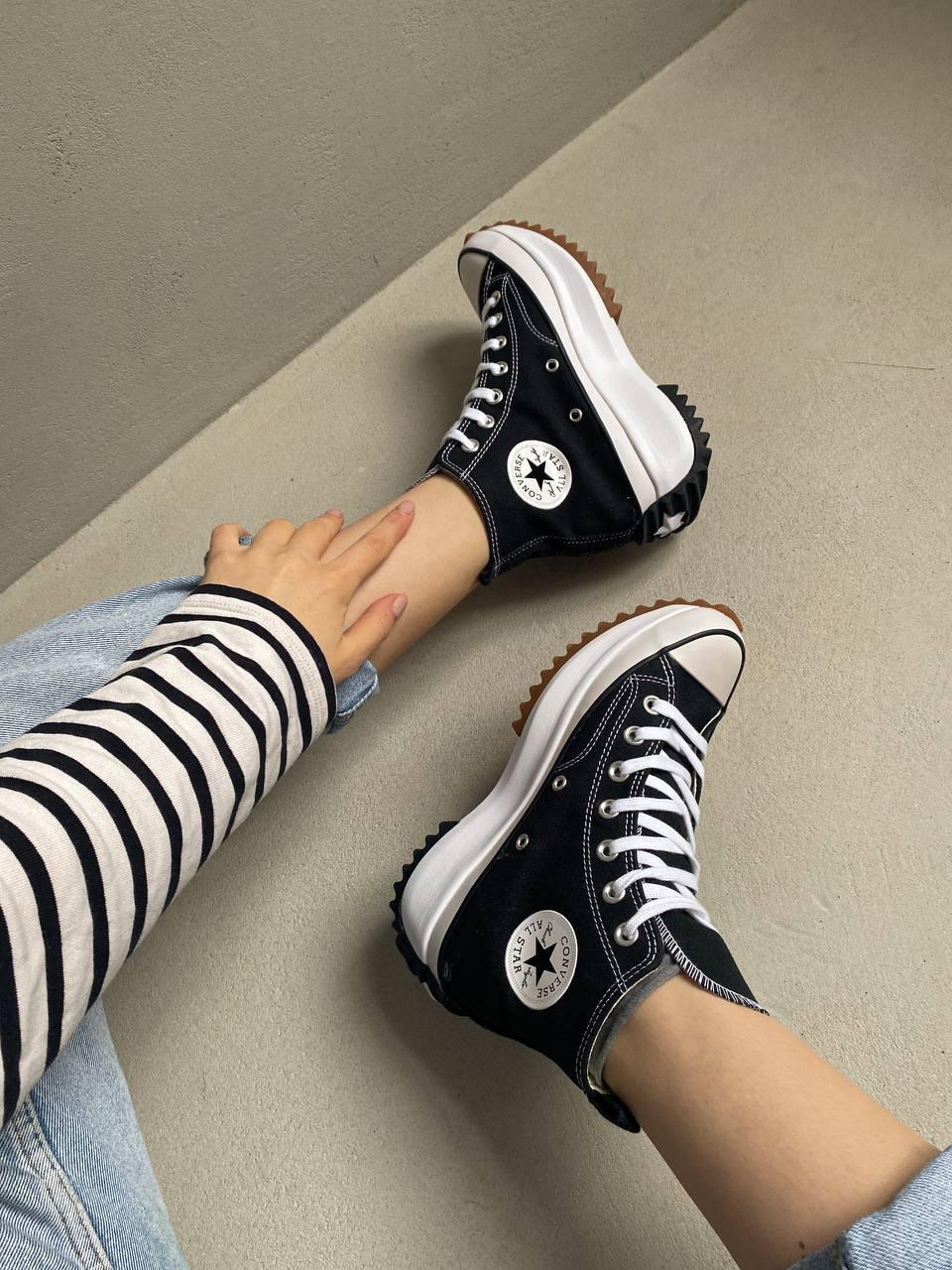 Converse Run Star High Black White