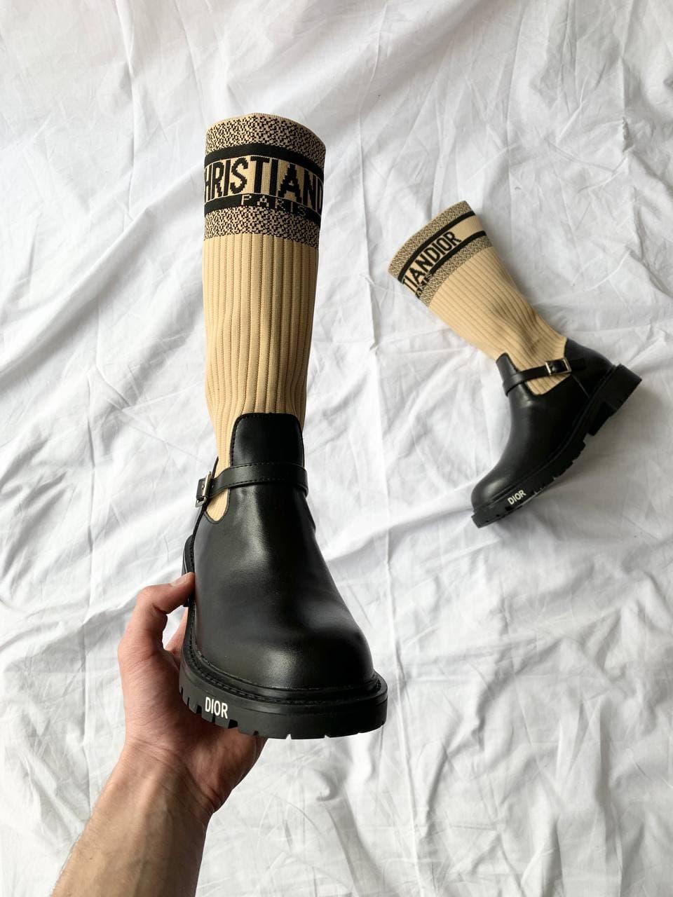 Dior D-Major Boots Cream Black