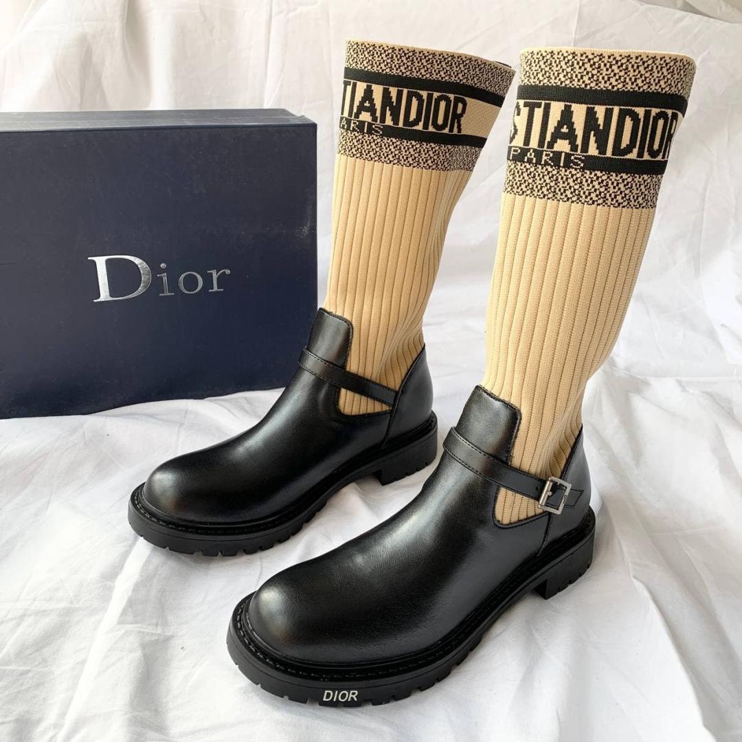 Dior D-Major Boots Cream Black