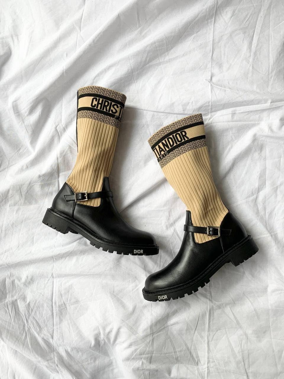 Dior D-Major Boots Cream Black
