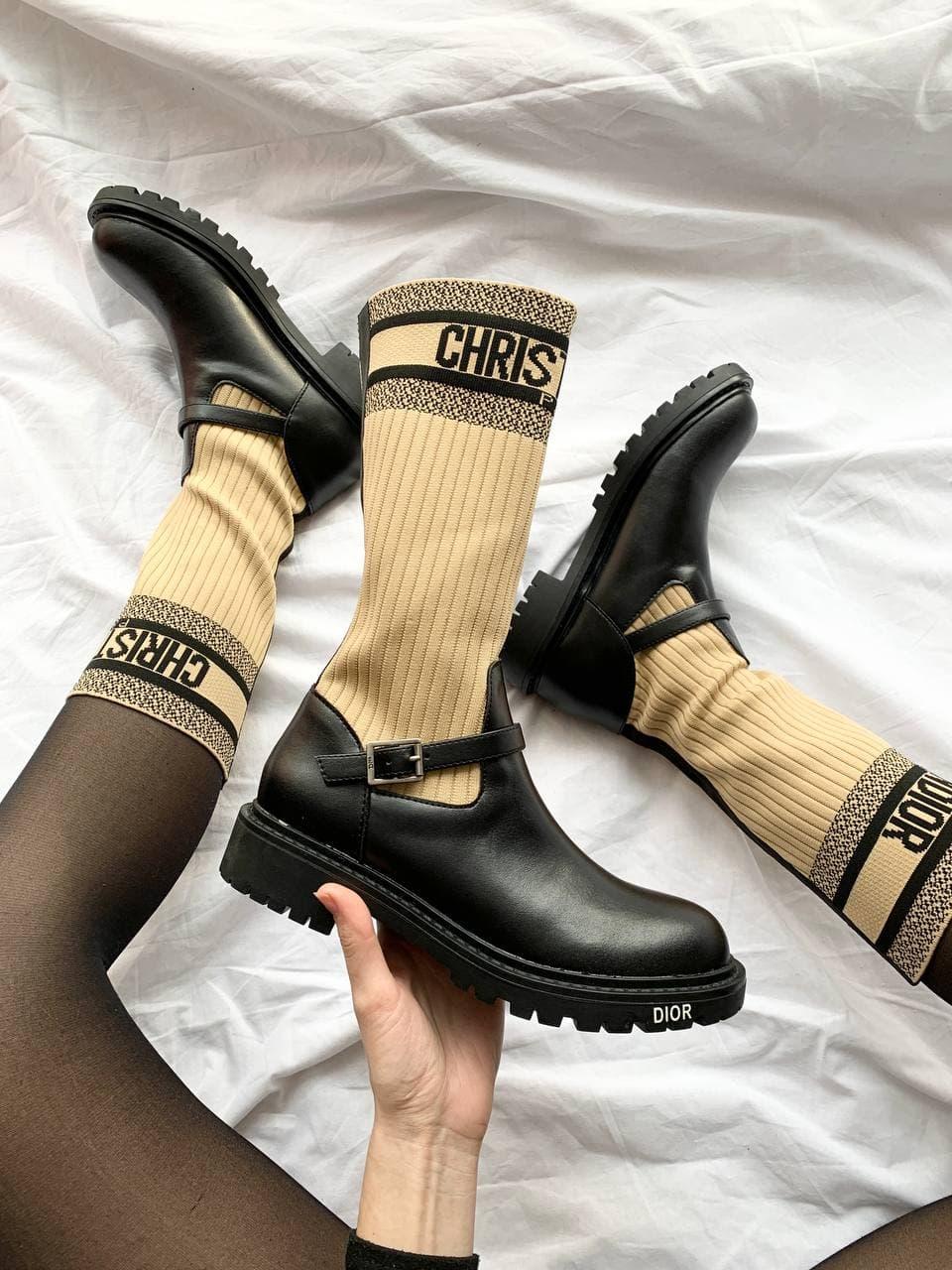 Dior D-Major Boots Cream Black