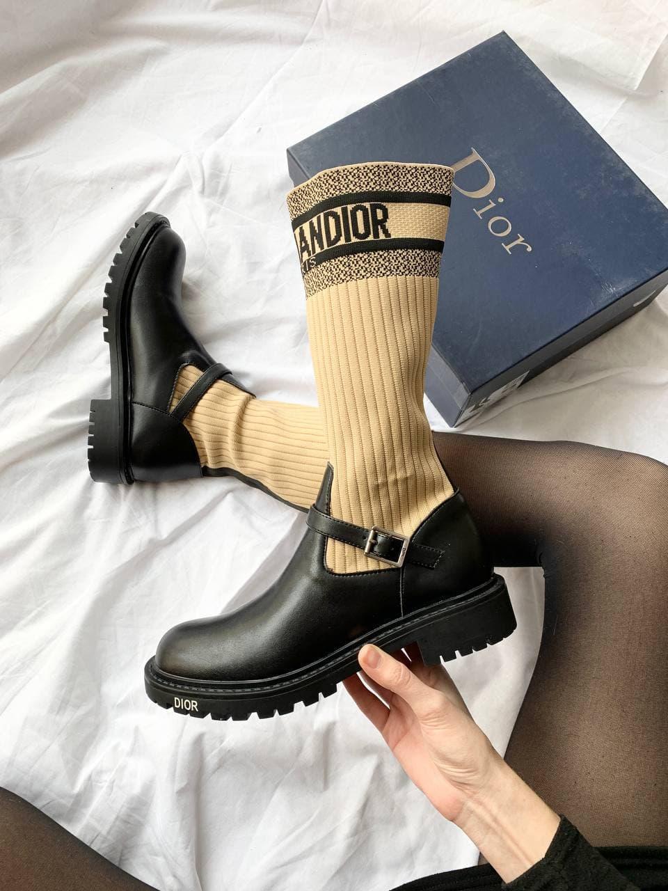 Dior D-Major Boots Cream Black