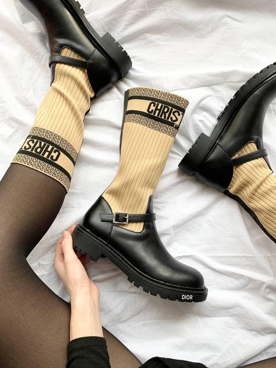 Dior D-Major Boots Cream Black