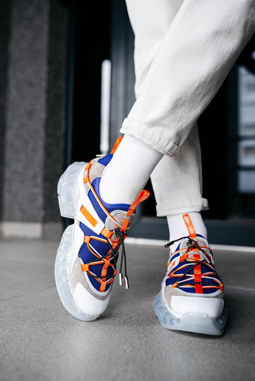 Jimmy Choo White Blue Orange