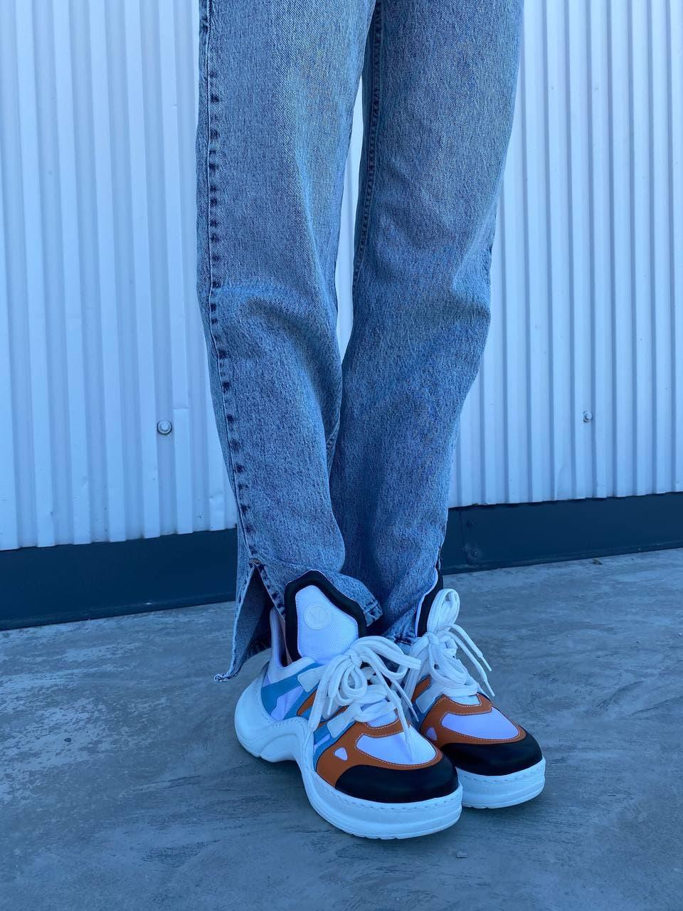 Louis Vuitton Sneakers White Blue Orange