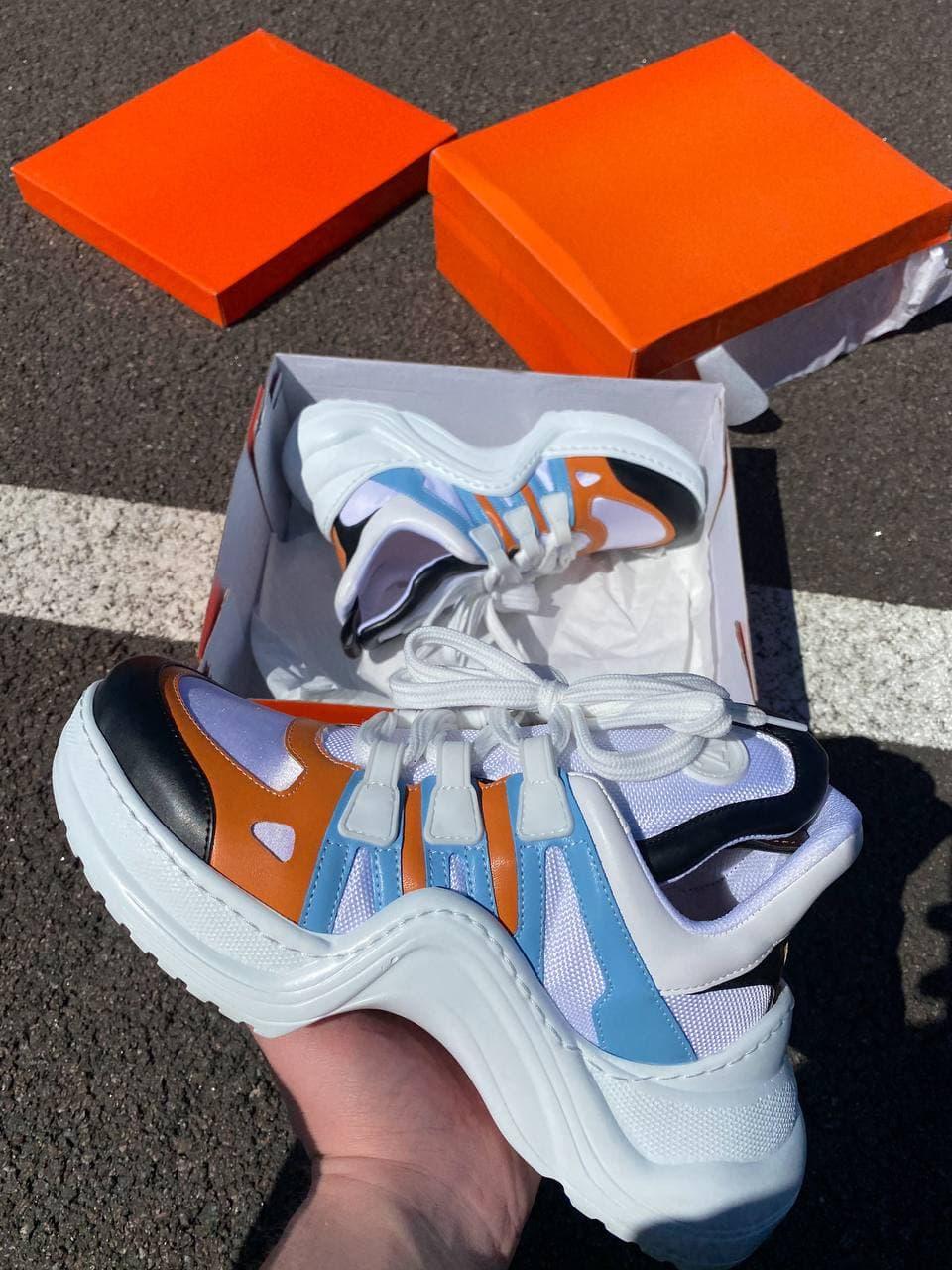 Louis Vuitton Sneakers White Blue Orange