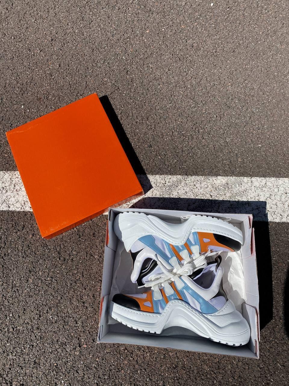 Louis Vuitton Sneakers White Blue Orange
