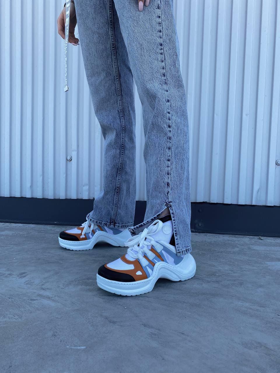 Louis Vuitton Sneakers White Blue Orange