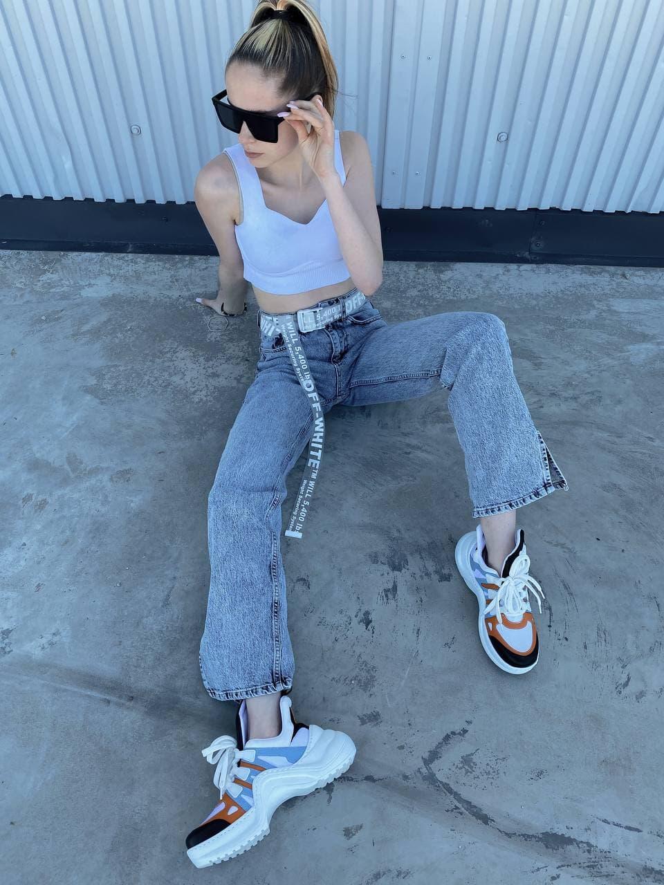 Louis Vuitton Sneakers White Blue Orange
