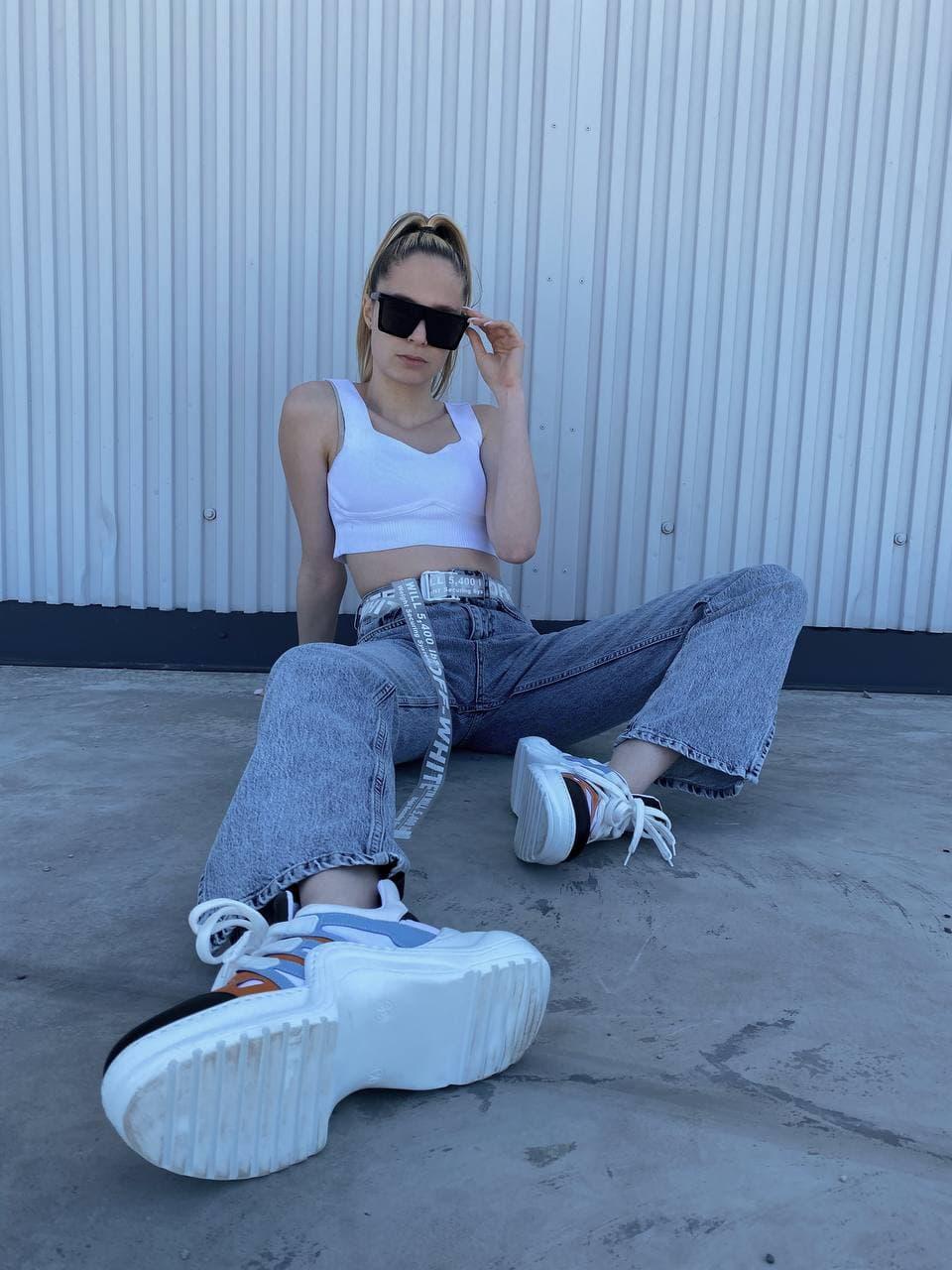Louis Vuitton Sneakers White Blue Orange