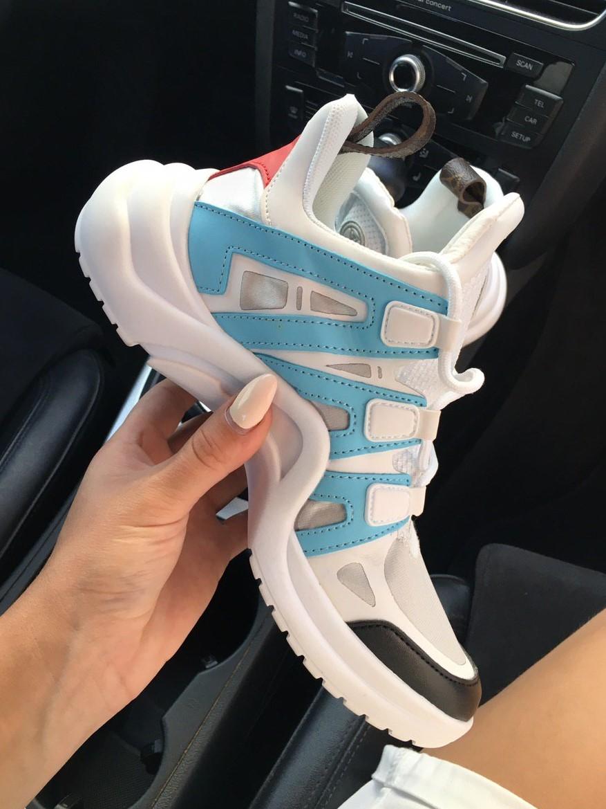 Louis Vuitton Sneakers White Blue Black