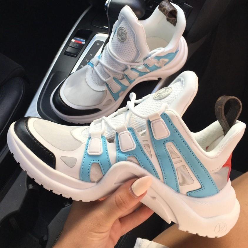 Louis Vuitton Sneakers White Blue Black