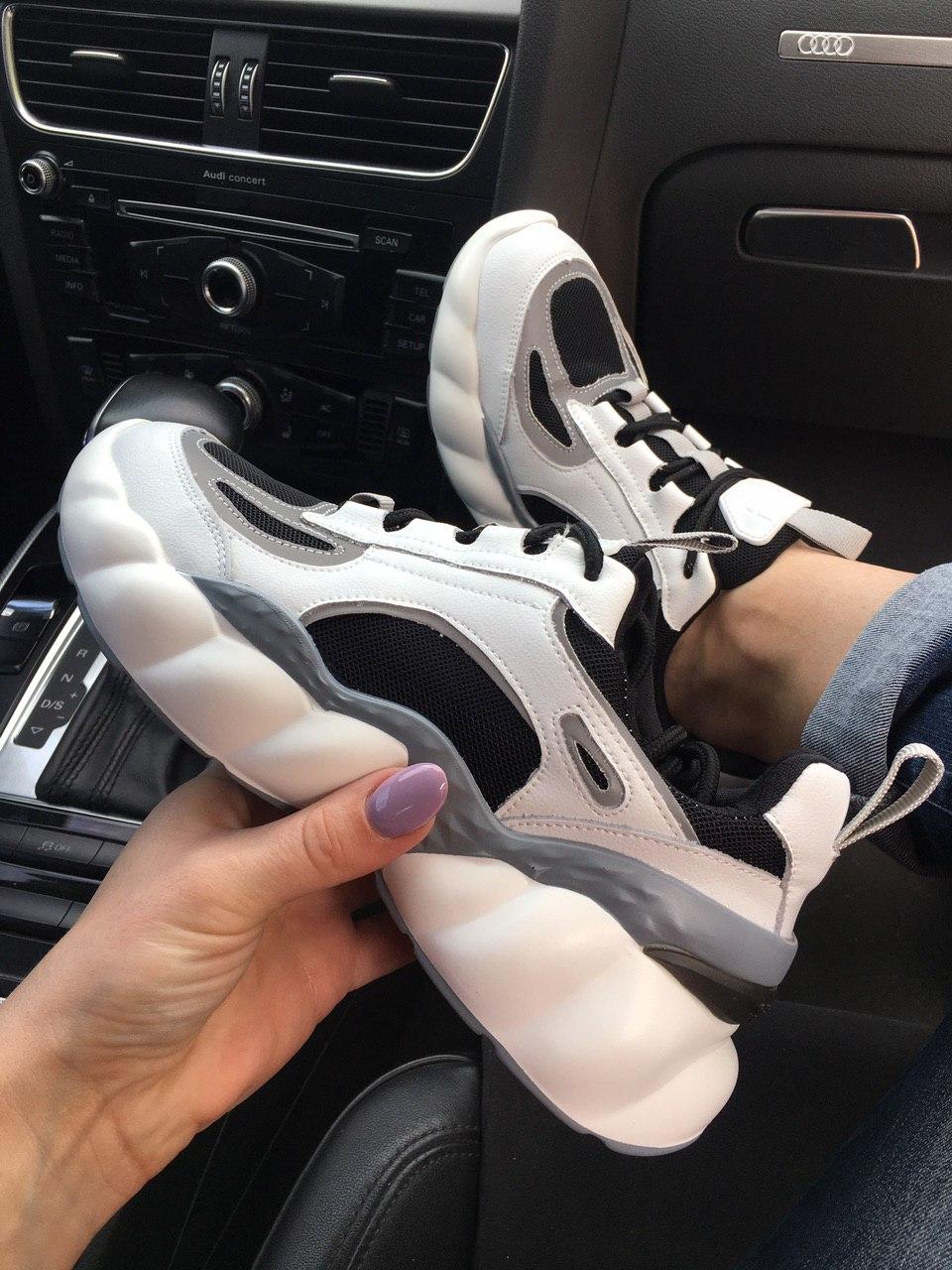 MCM White Black Reflective