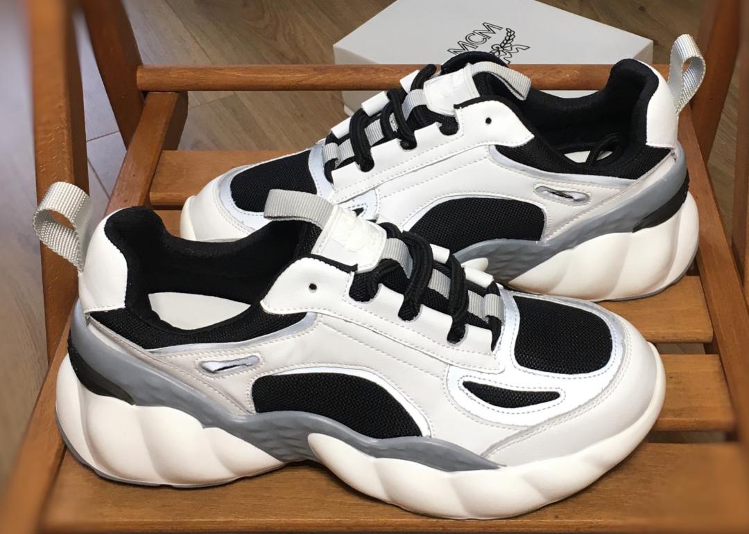 MCM White Black Reflective