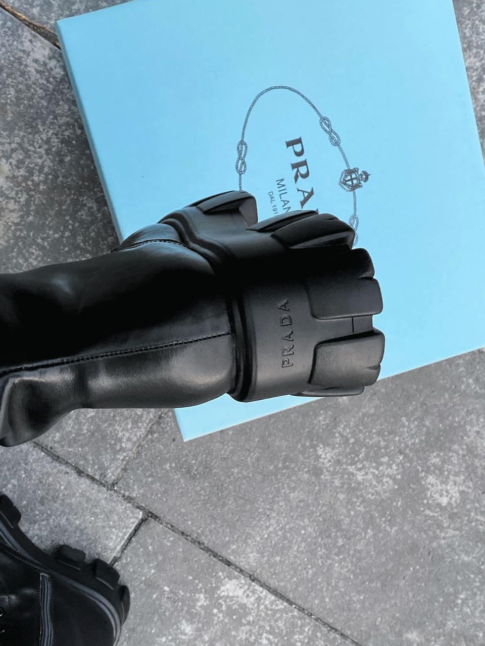 Prada Pouch Combat Boots High Black