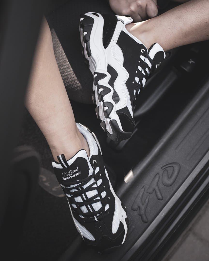 Skechers D'Lites 2 Black White
