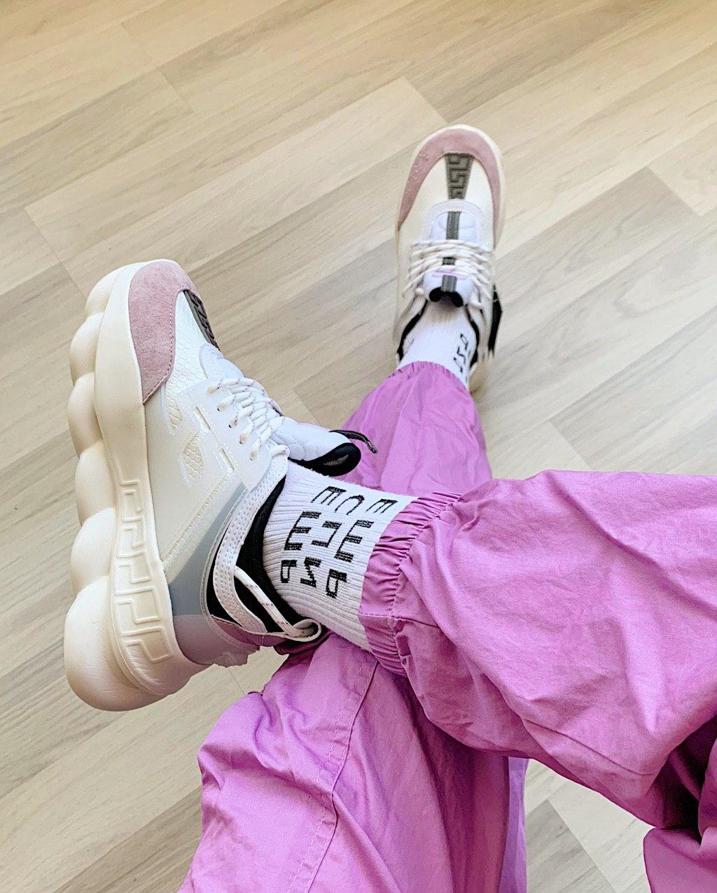 Versace Chain Reaction White Pink Black