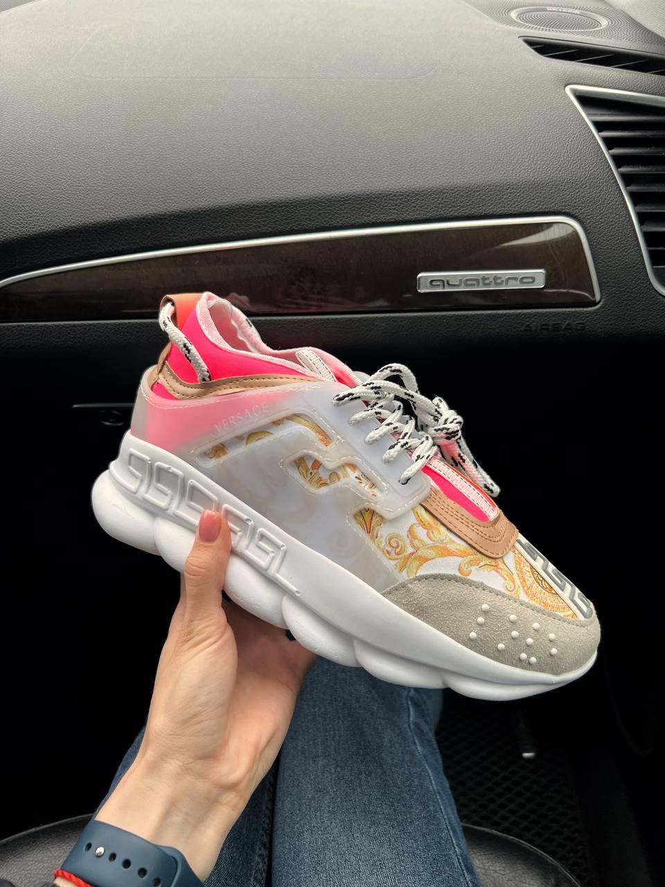 Versace Chain Reaction White Pink