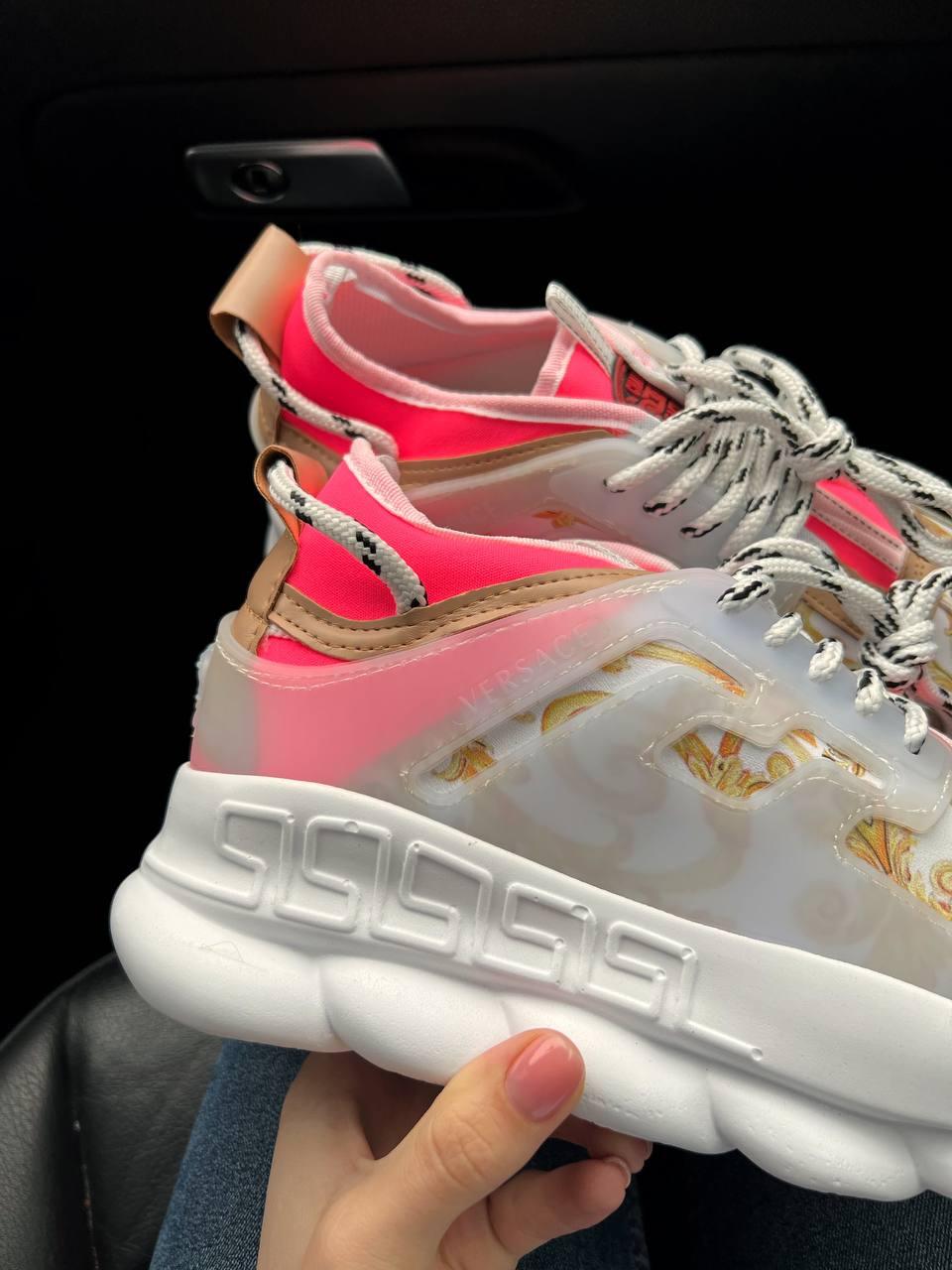 Versace Chain Reaction White Pink