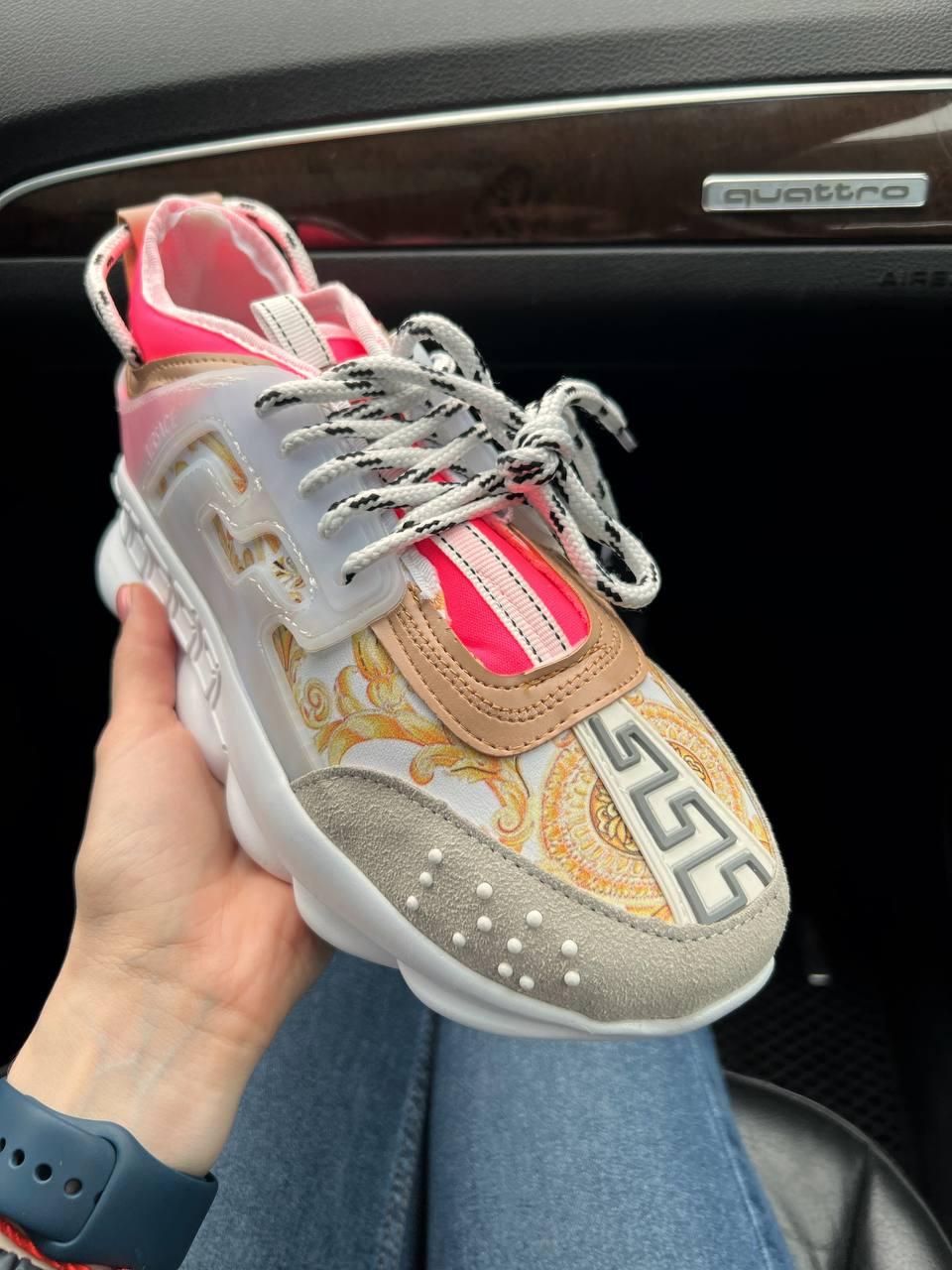 Versace Chain Reaction White Pink
