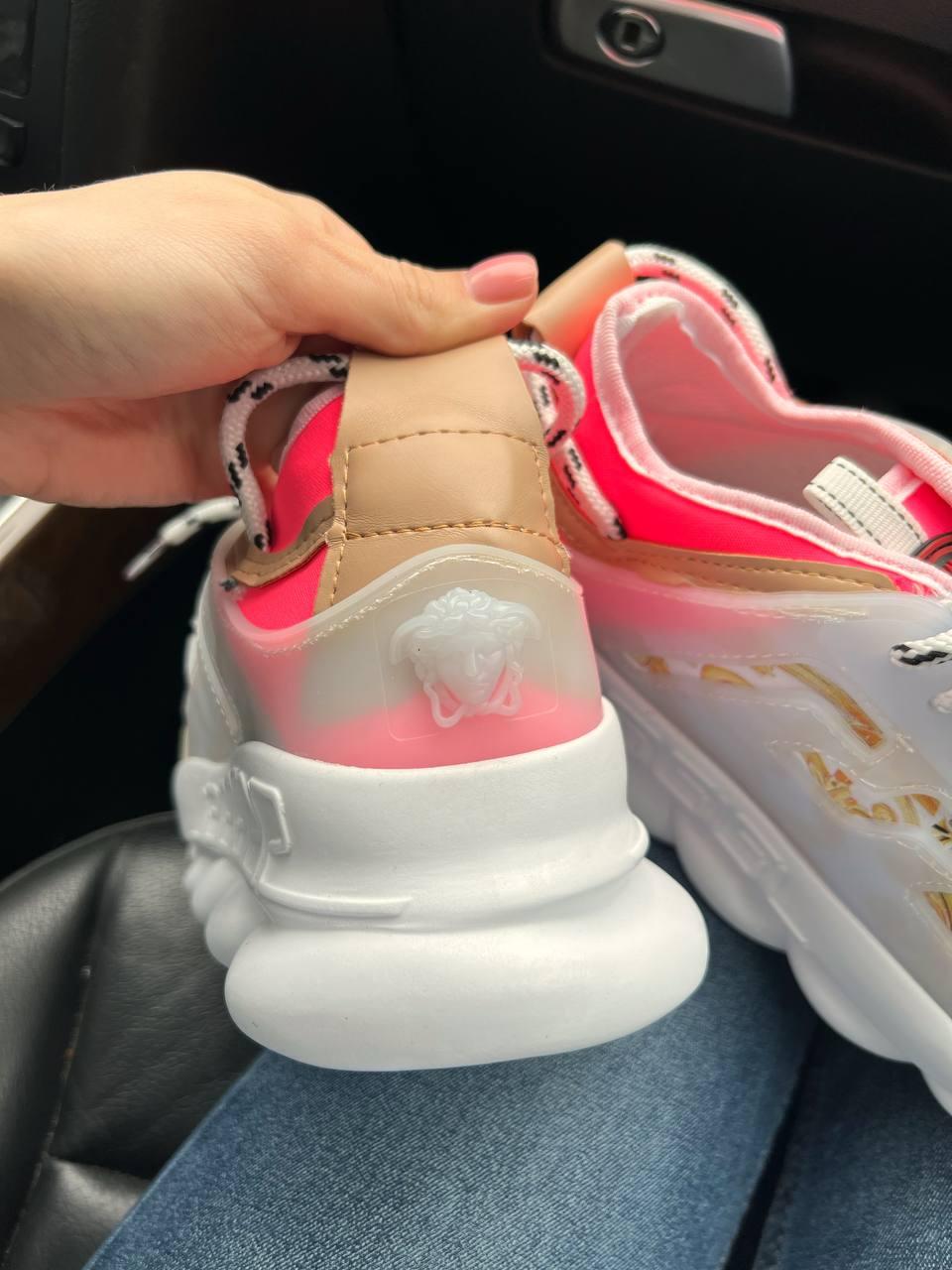 Versace Chain Reaction White Pink
