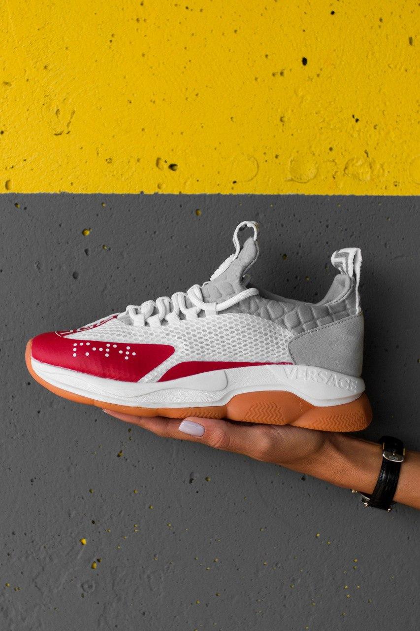 Versace Cross Chainer White Red Grey Brown