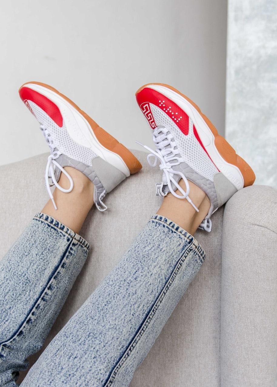 Versace Cross Chainer White Red Grey Brown