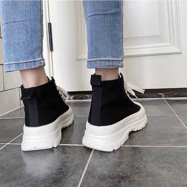 No Brand Boots Black White