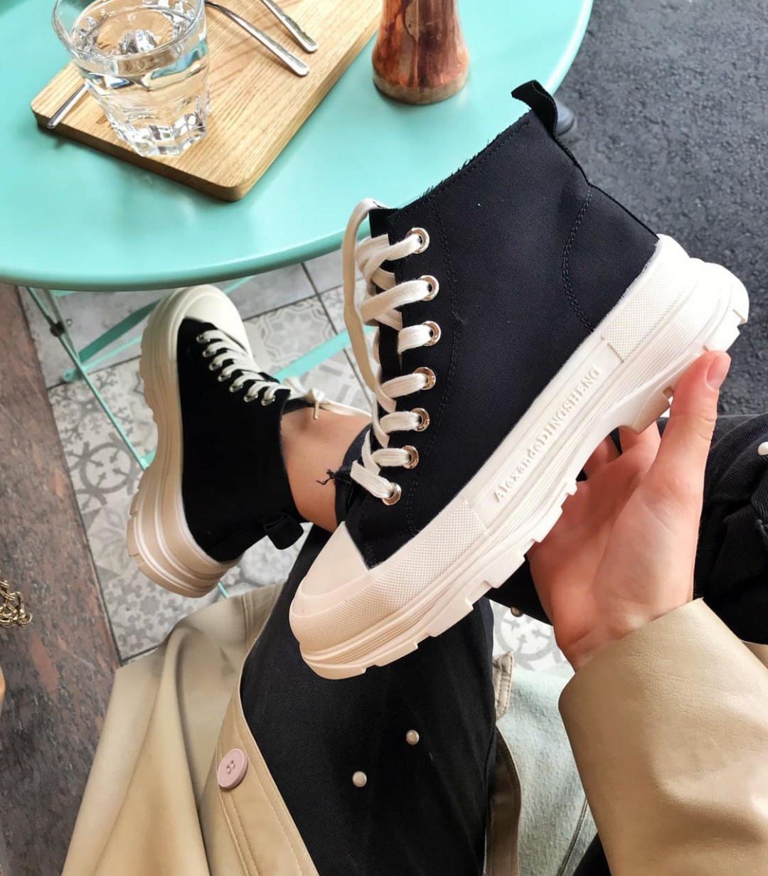 No Brand Boots Black White