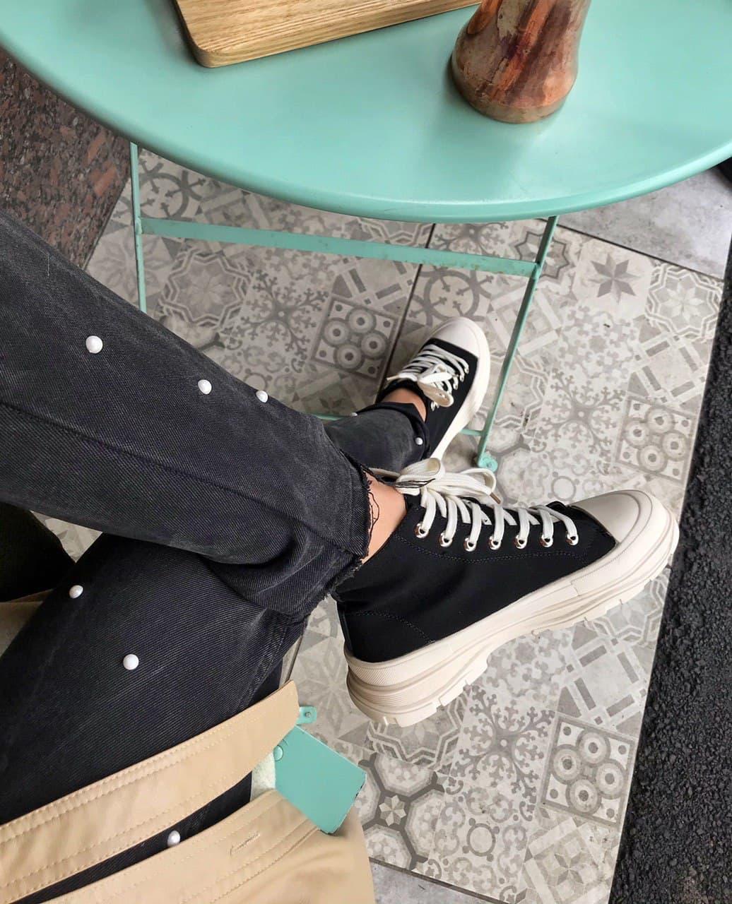 No Brand Boots Black White